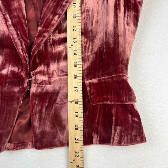 VINTAGE Alberto Makali Y2K Women Silk Velvet Jacket Burgundy Romantic Whimsigoth - Picture 13 of 15